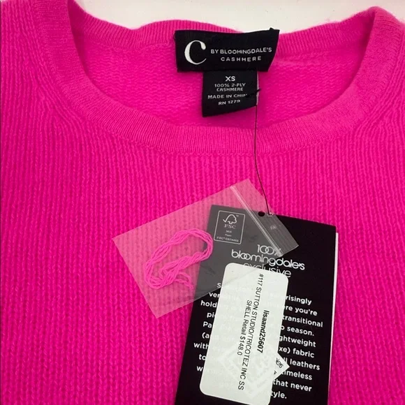 Vibrant Pink Cashmere Top - Picture 2 of 6